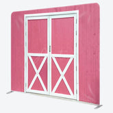 Aperturee - Aperturee Rural Retro Pink Barn Door Square Tension Backdrop